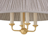 Wilma Candelabra Pendant 20", Aged Brass with Taupe Printed Shade