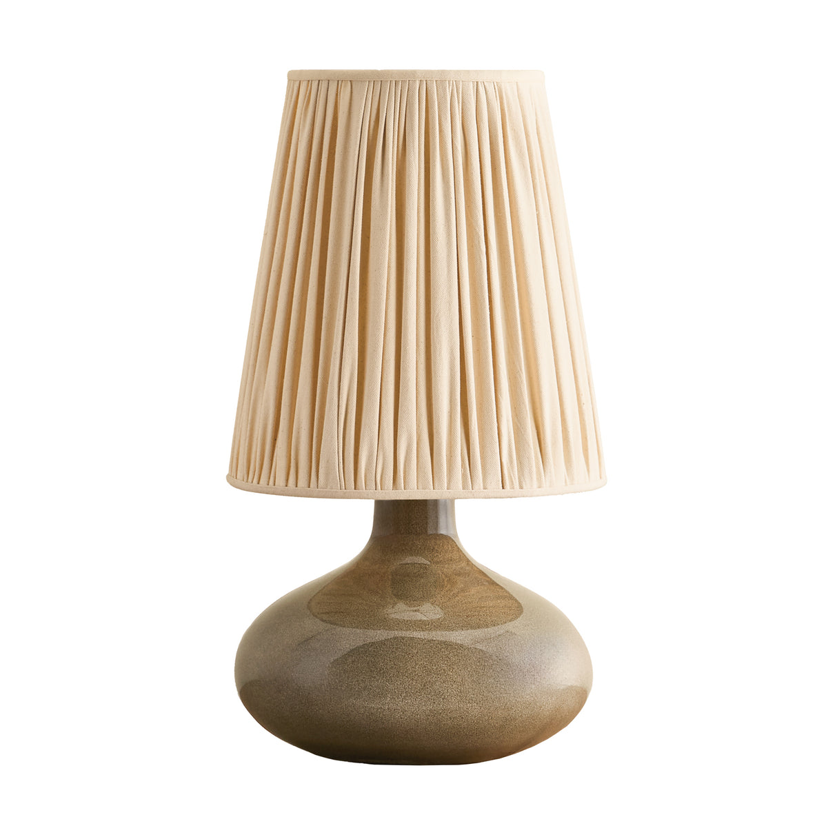 Mattea Table Lamp 21", Mocha Glaze with Wheat Pleated Linen