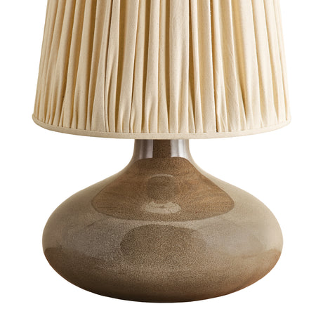 Mattea Table Lamp 21", Mocha Glaze with Wheat Pleated Linen