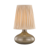 Mattea Table Lamp 21", Mocha Glaze with Wheat Pleated Linen