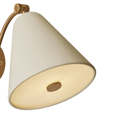 Bryden Pivot Wall Sconce 8", Patina Brass and Soft Sand