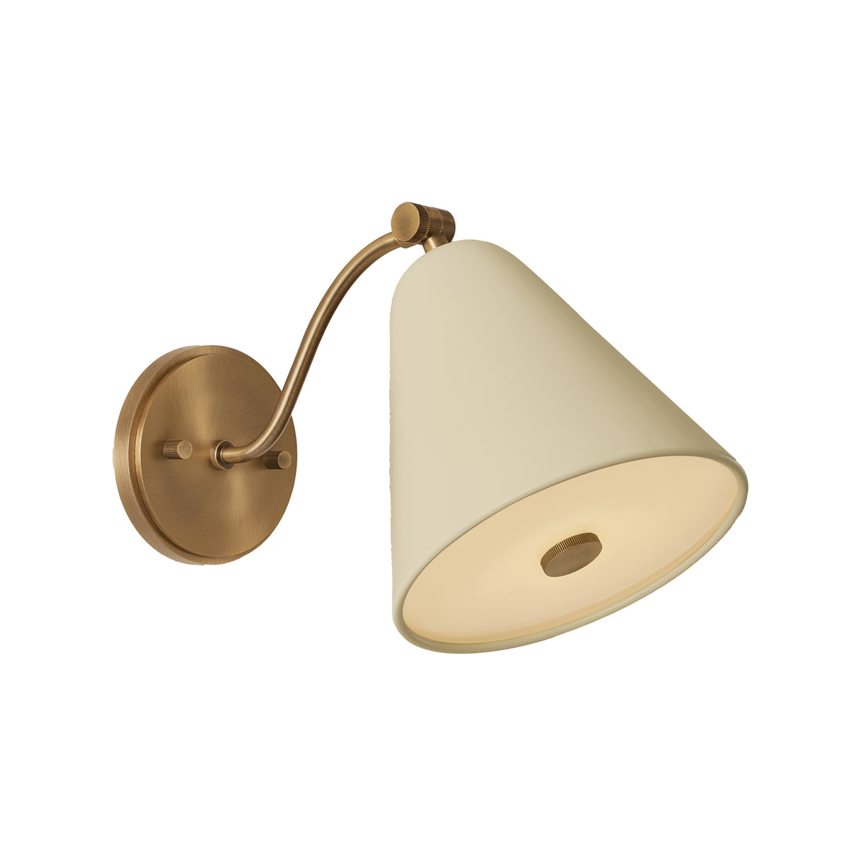 Bryden Pivot Wall Sconce 8", Patina Brass and Soft Sand