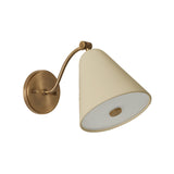 Bryden Pivot Wall Sconce 8", Patina Brass and Soft Sand