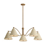 Bryden 5 Light Chandelier 42", Patina Brass and Soft Sand
