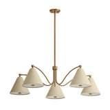 Bryden 5 Light Chandelier 42", Patina Brass and Soft Sand