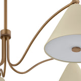 Bryden 5 Light Chandelier 42", Patina Brass and Soft Sand