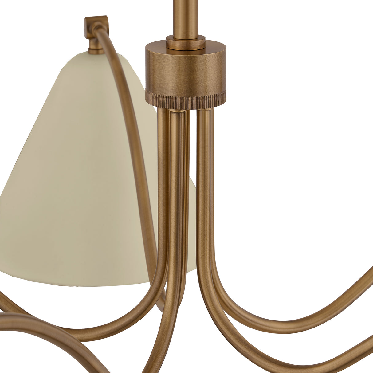 Bryden 5 Light Chandelier 42", Patina Brass and Soft Sand