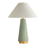 Palmyra Table Lamp 27", Aged Brass and Glossy Sage Green Crackle