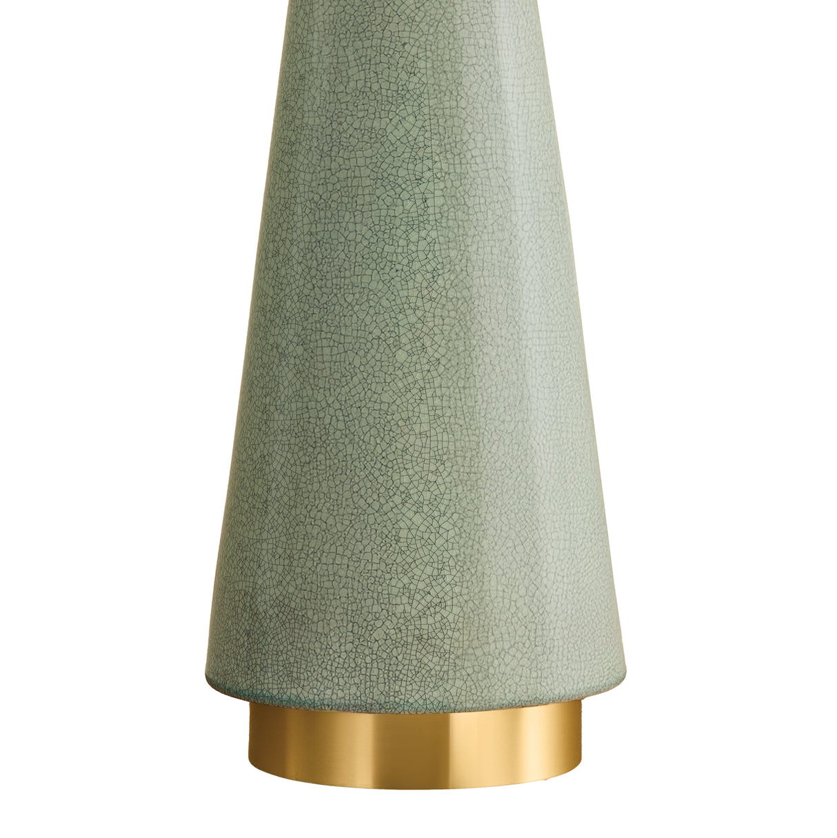 Palmyra Table Lamp 27", Aged Brass and Glossy Sage Green Crackle