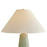 Palmyra Table Lamp 27", Aged Brass and Glossy Sage Green Crackle