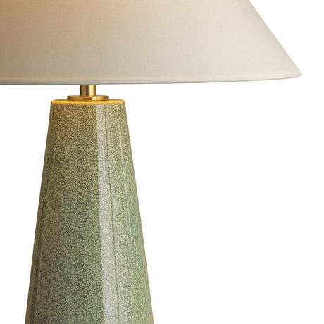 Palmyra Table Lamp 27", Aged Brass and Glossy Sage Green Crackle