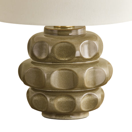 Portman Table Lamp 21", Mocha Glaze and Aged Brass