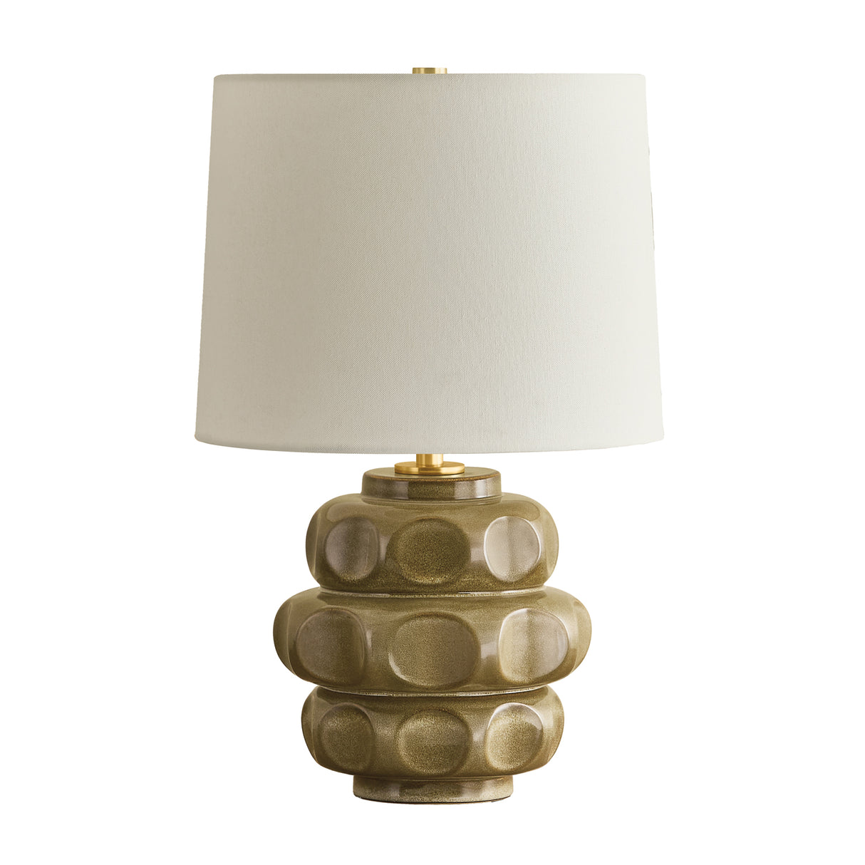 Portman Table Lamp 21", Mocha Glaze and Aged Brass