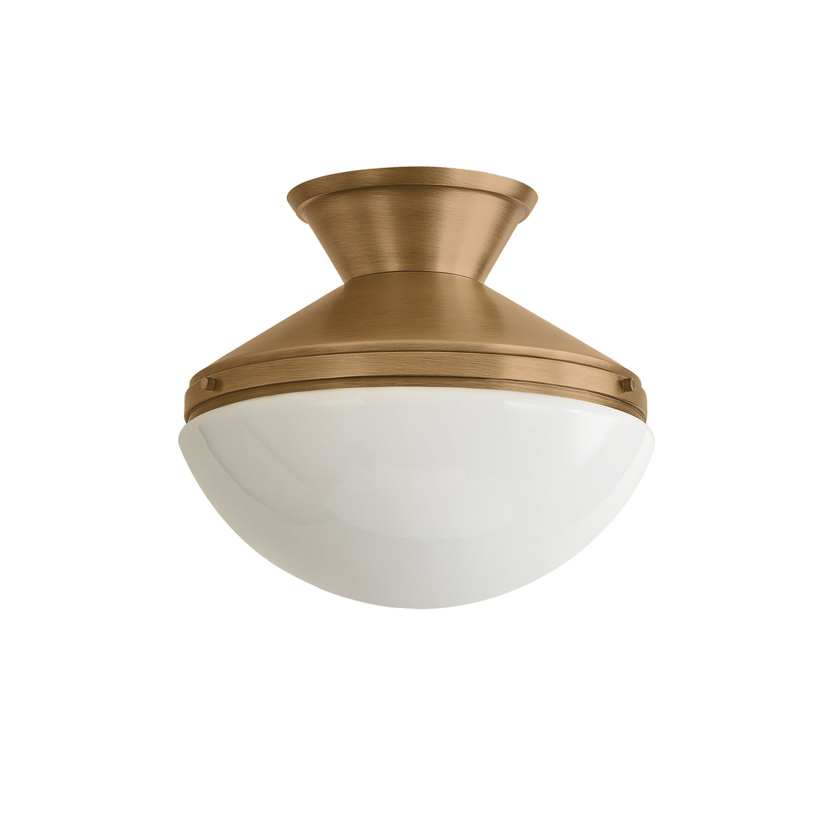 Townsend Semi-Flush Mount 12", Patina Brass and Milk Glass