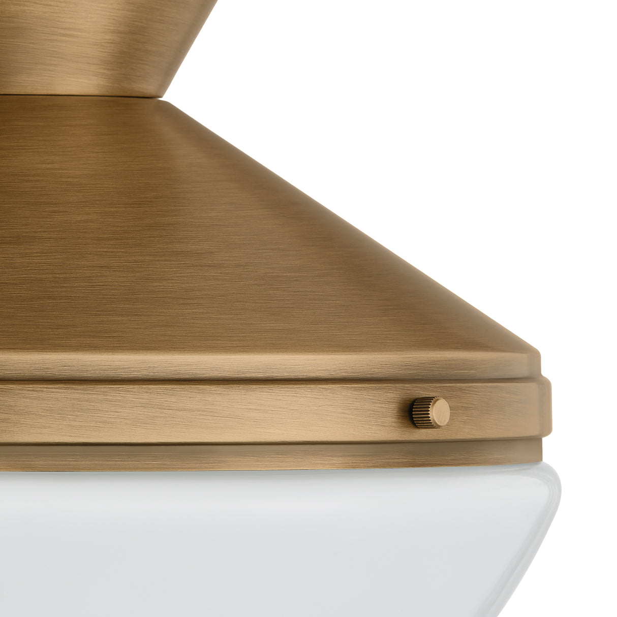 Townsend Semi-Flush Mount 12", Patina Brass and Milk Glass