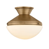 Townsend Semi-Flush Mount 12", Patina Brass and Milk Glass