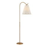 Gracelyn Floor Lamp 65", Patina Brass with Beige and White Linen