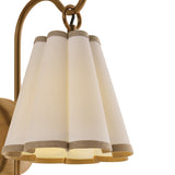 Gracelyn Wall Sconce 13", Patina Brass with Beige and White Linen