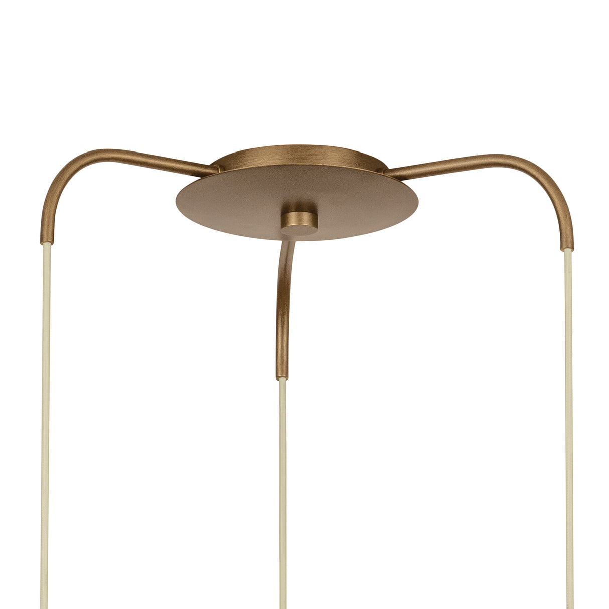 Harlen 3 Light Chandelier, Patina Brass and Limewash