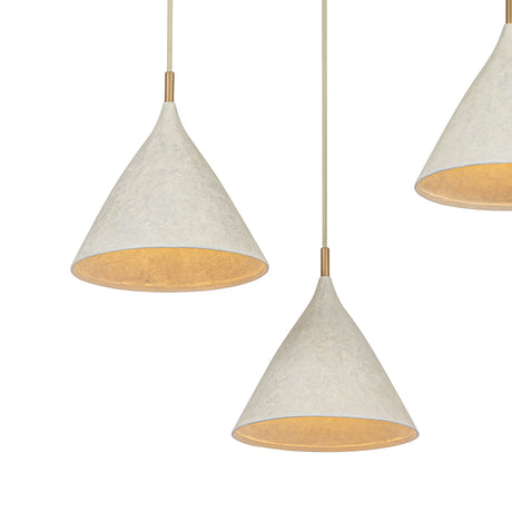 Harlen 3 Light Chandelier, Patina Brass and Limewash