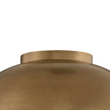 Cleveland Flush Mount 13", Patina Brass and Textured Clear Glass