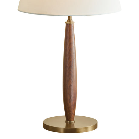 Davis Table Lamp 26", Patina Brass and Walnut