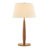 Davis Table Lamp 26", Patina Brass and Walnut