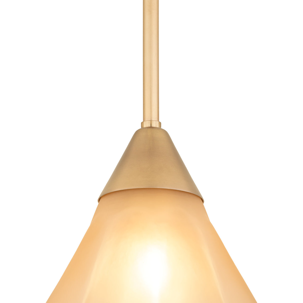 Catrin Small Pendant 11", Aged Brass and Champagne Frosted Glass