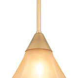 Catrin Small Pendant 11", Aged Brass and Champagne Frosted Glass