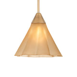 Catrin Small Pendant 11", Aged Brass and Champagne Frosted Glass
