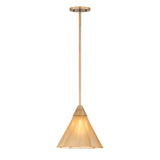 Catrin Small Pendant 11", Aged Brass and Champagne Frosted Glass
