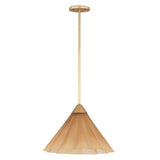 Catrin Medium Pendant 16", Aged Brass and Champagne Frosted Glass