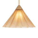 Catrin Medium Pendant 16", Aged Brass and Champagne Frosted Glass
