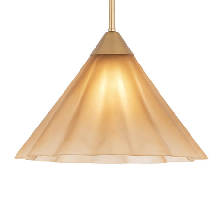 Catrin Medium Pendant 16", Aged Brass and Champagne Frosted Glass
