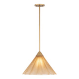 Catrin Medium Pendant 16", Aged Brass and Champagne Frosted Glass
