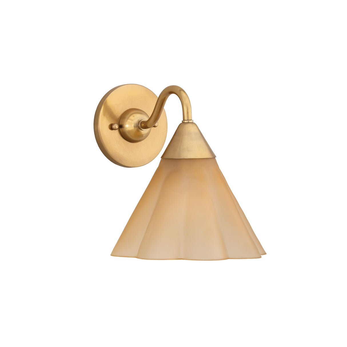Catrin Wall Sconce 9", Aged Brass and Champagne Frosted Glass