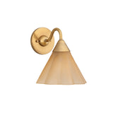 Catrin Wall Sconce 9", Aged Brass and Champagne Frosted Glass