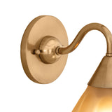 Catrin Wall Sconce 9", Aged Brass and Champagne Frosted Glass