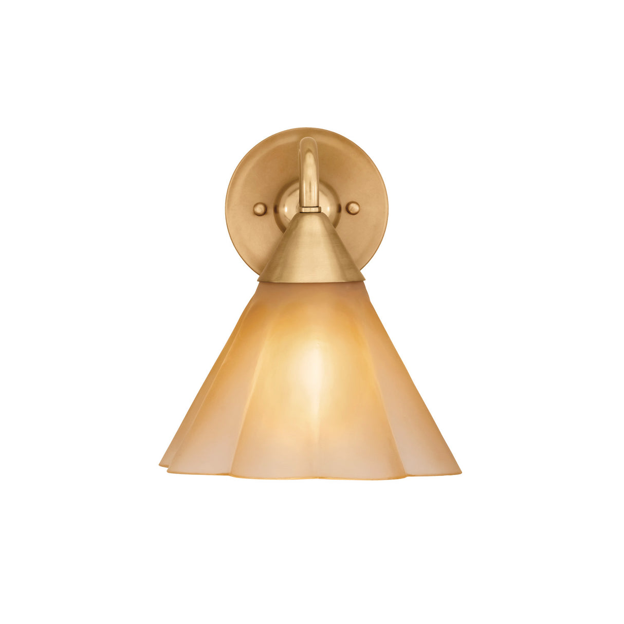 Catrin Wall Sconce 9", Aged Brass and Champagne Frosted Glass
