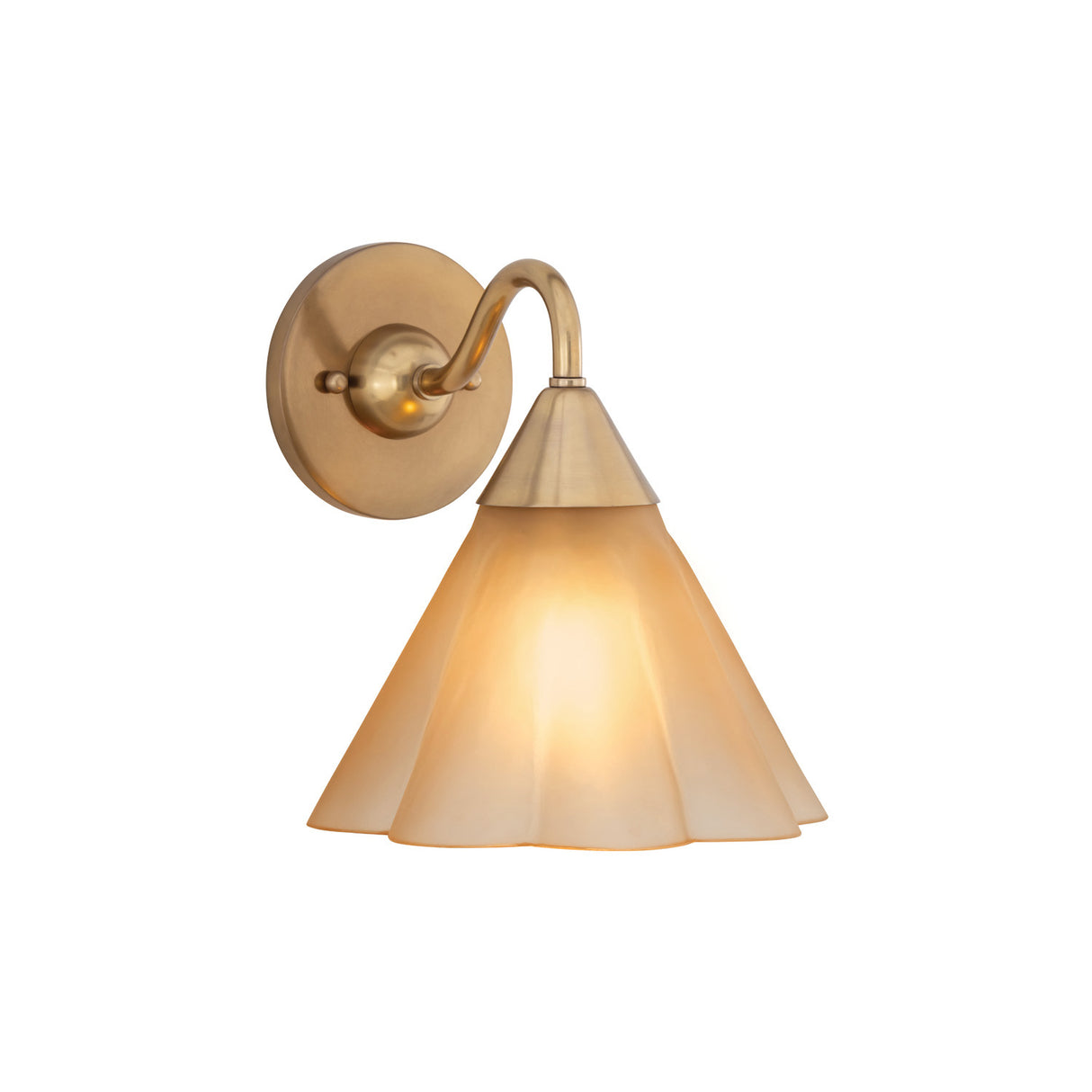 Catrin Wall Sconce 9", Aged Brass and Champagne Frosted Glass
