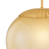 Annara Medium Pendant 15", Aged Brass and Champagne Frosted Glass