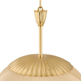 Annara Medium Pendant 15", Aged Brass and Champagne Frosted Glass