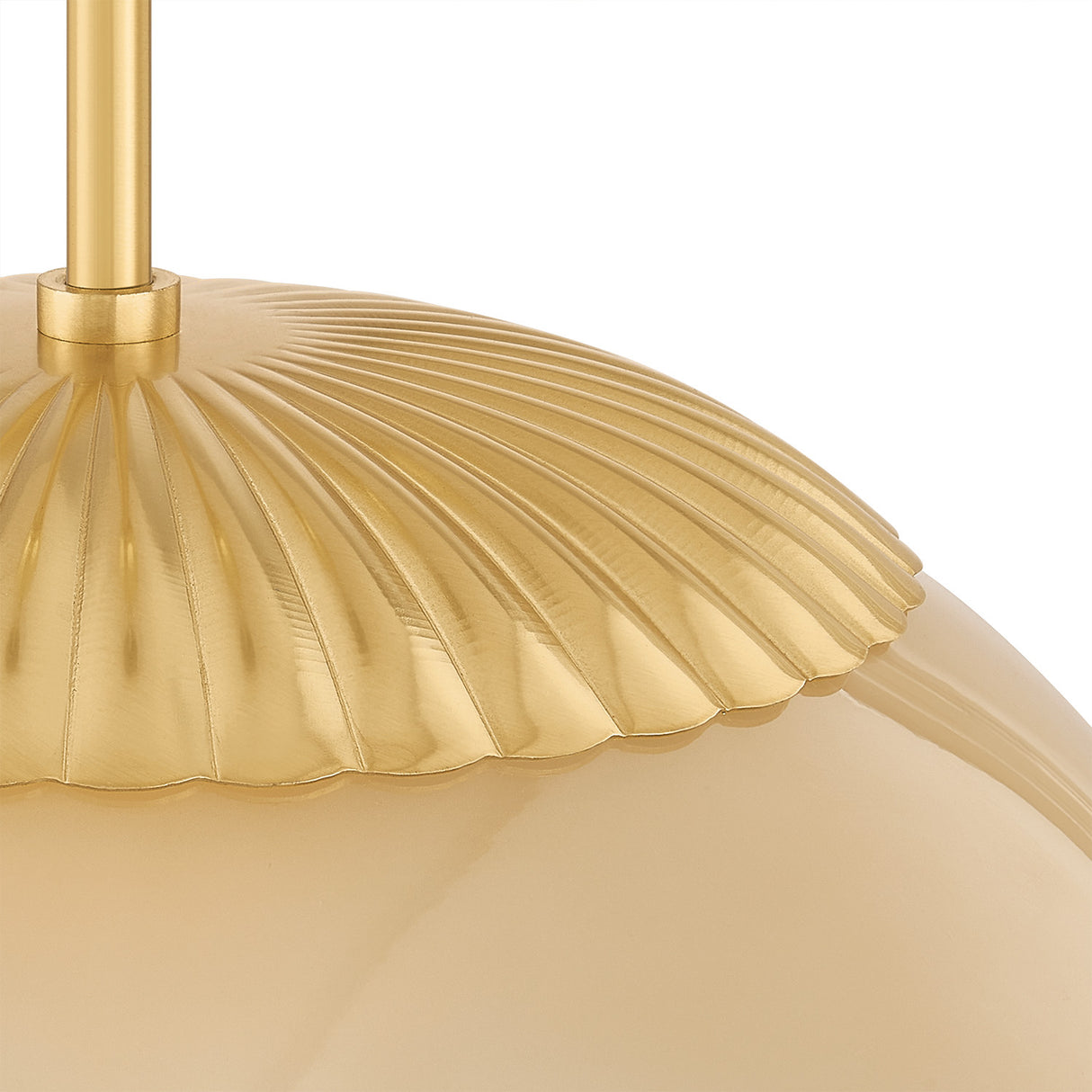 Annara Small Pendant 11", Aged Brass and Champagne Frosted Glass