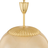 Annara Small Pendant 11", Aged Brass and Champagne Frosted Glass