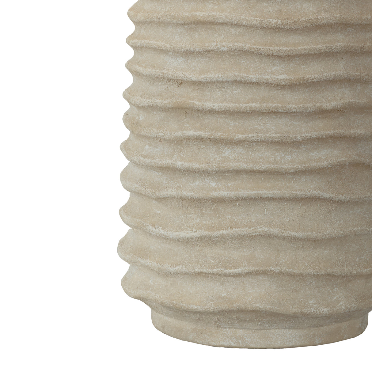 Daire Table Lamp 23", Patina Brass and Rippled Ceramic with Raffia Shade