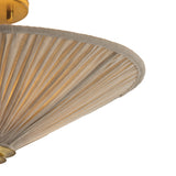 Edric Semi-Flush 18", Aged Brass and Natural Linen