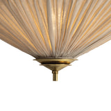 Edric Semi-Flush 18", Aged Brass and Natural Linen