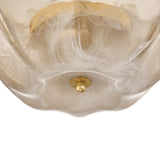 Fiorenzo Flush Mount 16", Aged Brass and Smoke Taupe Piastra Glass