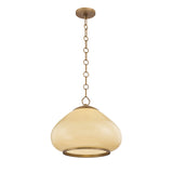 Osborne Medium Pendant 16", Patina Brass and Buttermilk Glass