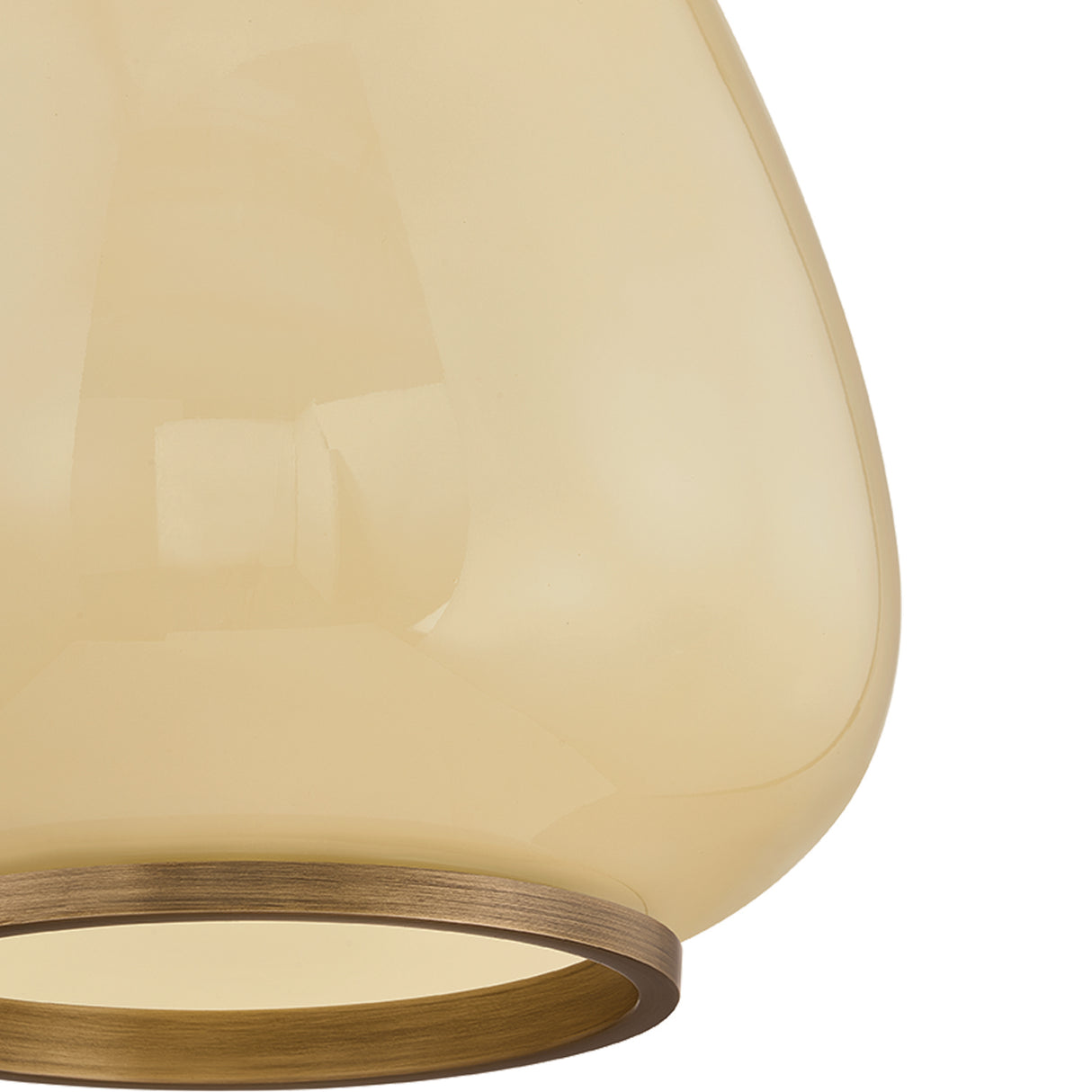 Osborne Small Pendant 10", Patina Brass and Buttermilk Glass